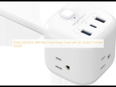 Trois ports USB 18W Max Smart Power Strips avec prise secteur 125V10A 1250W