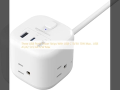 Trois ports USB avec une bande d'alimentation USB C 5V3A 15W maximum, USB A1/A2 5V2.4A 12W maximum